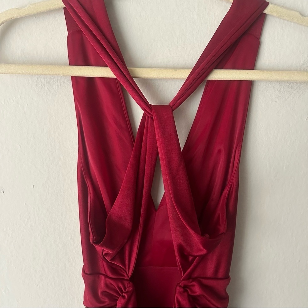 Express Wedding Formal Holiday Party Maxi Gown Dress in Burgundy Red Small NWT - Picture 9 of 12